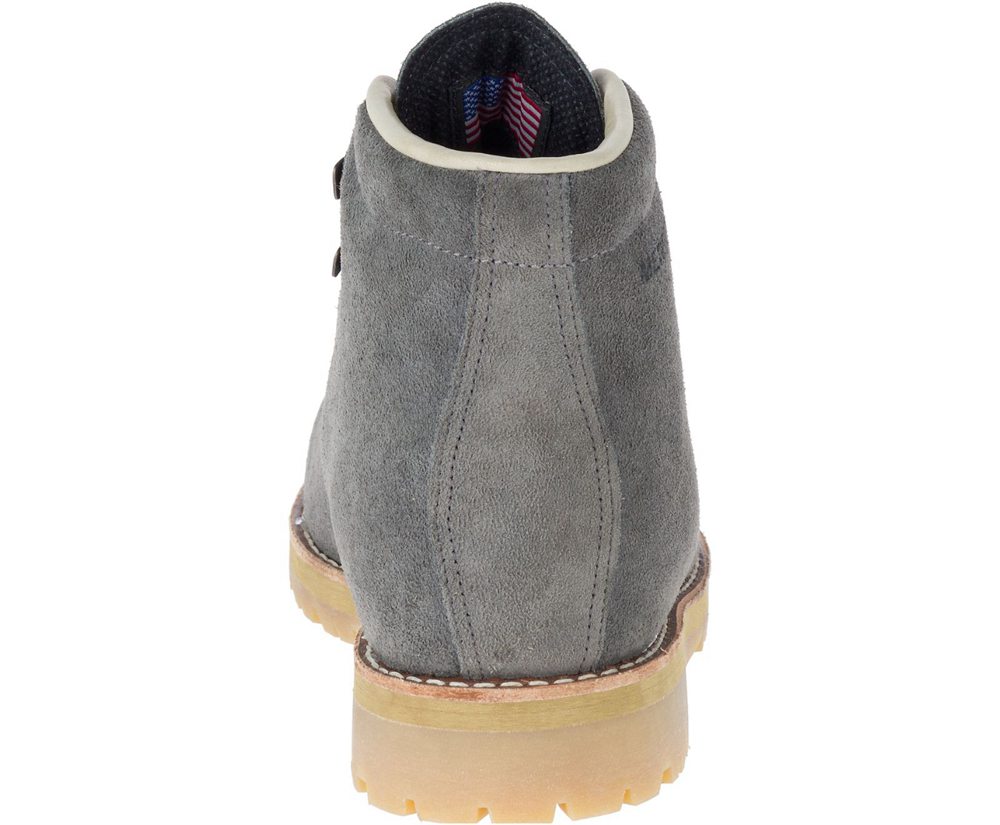 Botas Homem - Merrell Wilderness Usa Suede - Cinzentas - IUH356091